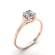 Solitaire bague diamant rond 0.80 carat or rose Carina